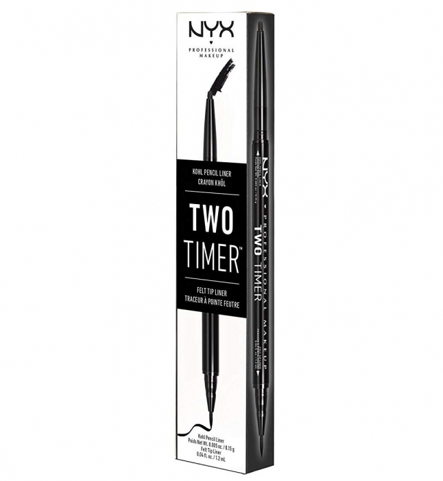Creion De Ochi NYX Professional Makeup Two Timer Kohl Pencil Felt Tip Liner Black
